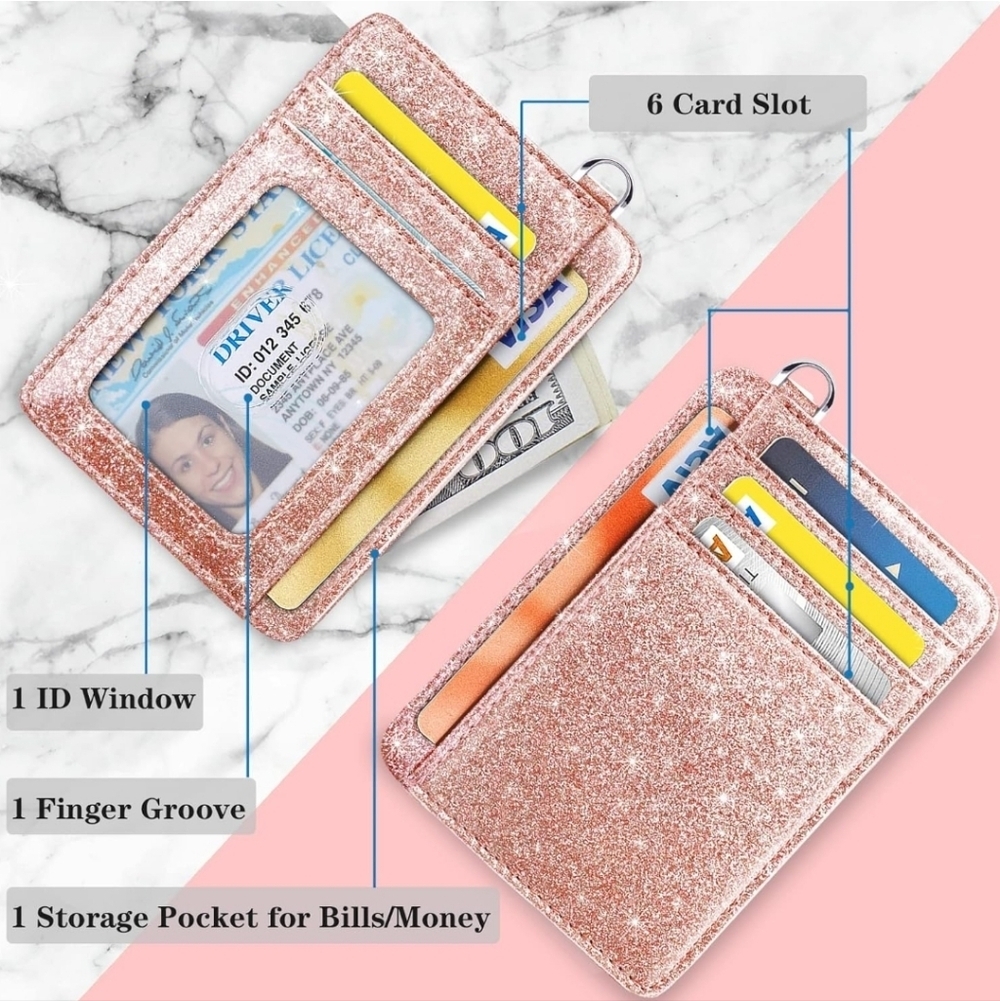 Glitter Card Holder with ID Window